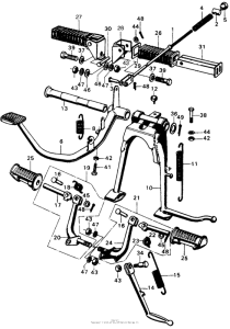 CB450 Brake pedal + main stand + step