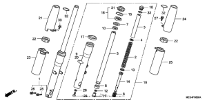 VT750CA Передняя вилка