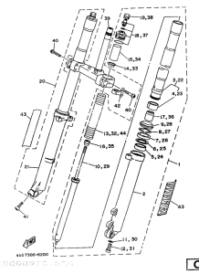 TY250Z Передняя вилка