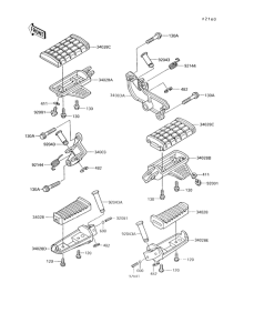 VN750 Подножки