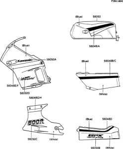 ZX600 Decals(blue / white)(zx600-c2 / c3)