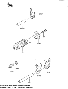 KL250 Переключение / вилка переключения
