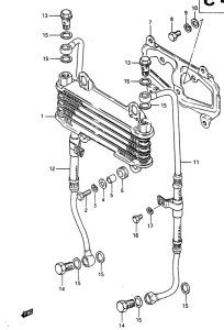 GSX750 Масляный радиатор