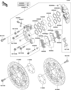 ZX900 Передний тормоз