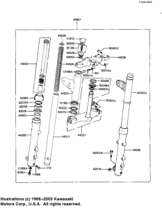KZ1100 Вилка передней оси