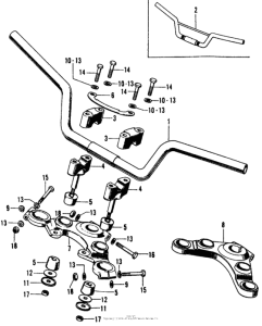CL450 Handlebar + top bridge