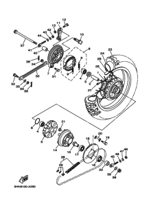 TT-R90 Rear wheel complete assy