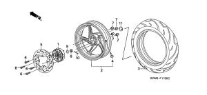 SZX50 Rear wheel complete assy