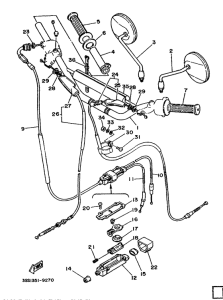 DT125MX Steering handle. cable