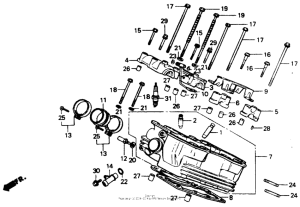 VTR250 Cylinder head (rr.) 89-90