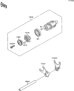 VN1500 Валы и вилки переключения передач