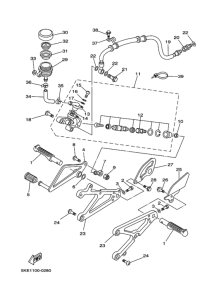 TZ250 Support reposepieds