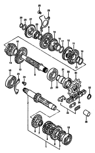 RM125 Трансмиссия