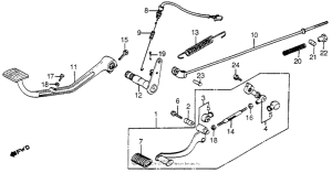 VF750C Brake pedal + gearshift pedal