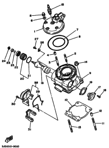 YZ125 YZ125W Головка цилиндров