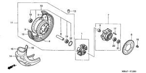 VT750C Rear wheel complete assy