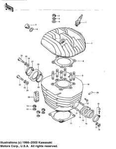 KT250 Головка блока цилиндров / цилиндр