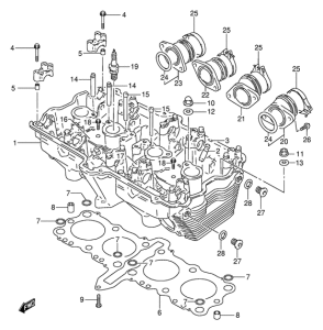 GSX600 Головка цилиндров