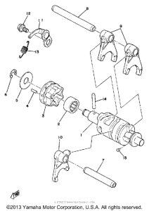 DT175F Shift cam - fork