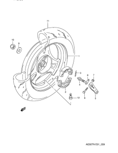 AG50 Rear wheel complete assy