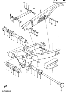 GSX750 Rear skinging arm
