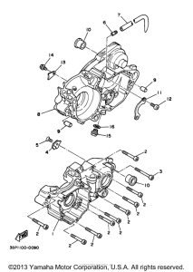 WR250Z Картер двигателя