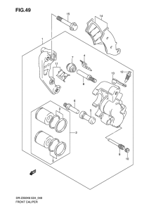 DR-Z250 Передний суппорт
