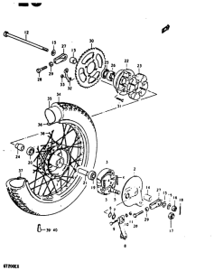 GT200 Rear wheel complete assy