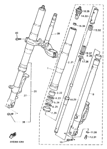 YZF750SP Передняя вилка