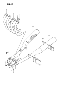 GSX1100 Muffler comp