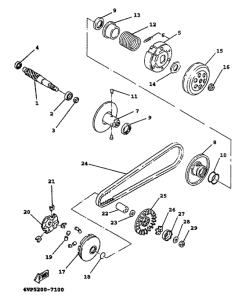 YW100T Сцепление
