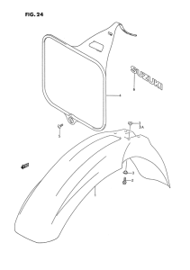 RM125 Front fender - front number plate