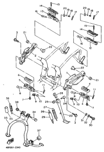 XJ600S Soporte . apoyapie