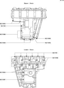 ZX900 Болты крепления картера