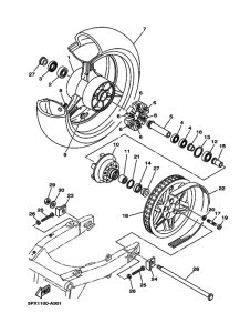 XV1700PC XV17PC XV17PCS Rear wheel complete assy