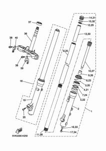 XT660R Передняя вилка
