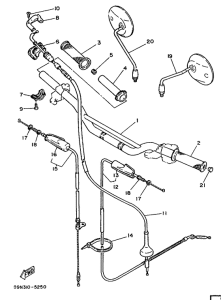 TY250S Steering handle. cable