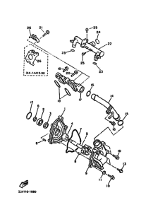 FZR1000 FZR1000F Водяная помпа