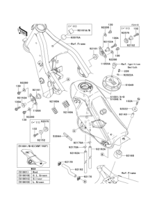 KLX250 Топливный бак