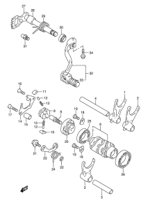 RMX250 Переключение передач
