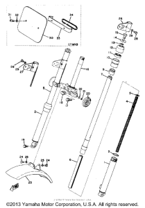 GT80MXB Front fork - front fender