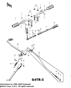 KV100 Footrests / stand / brake pedal