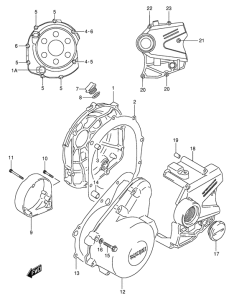 GSF250 Crankcase cover ass`y  (v