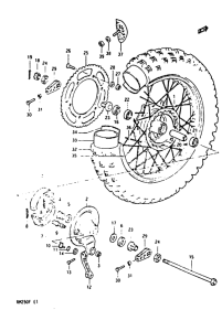 RM250 Rear wheel complete assy