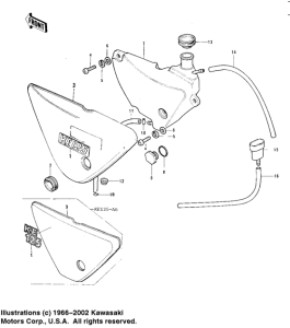 KE125 Oil tank / side cover