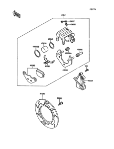 KL650 Задний тормоз