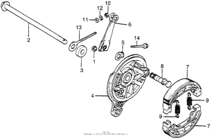 CT70 Задний тормоз