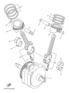 XV17PCR Коленчатый вал и поршни