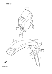 DR125 Headlamp cover - front fender