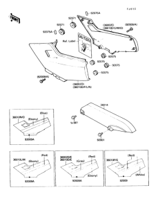 EX250 Боковые обтекатели